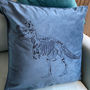 Dinosaur Personalised Velvet Cushion, thumbnail 1 of 3