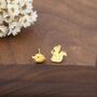 Mismatched Squirrel And Pinecone Nut Stud Earrings In Sterling Silver, thumbnail 5 of 12