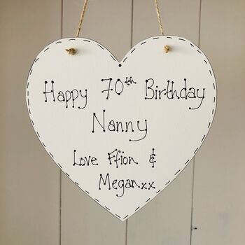 Personalised Birthday Name Heart 50th 60th 70th, 8 of 11