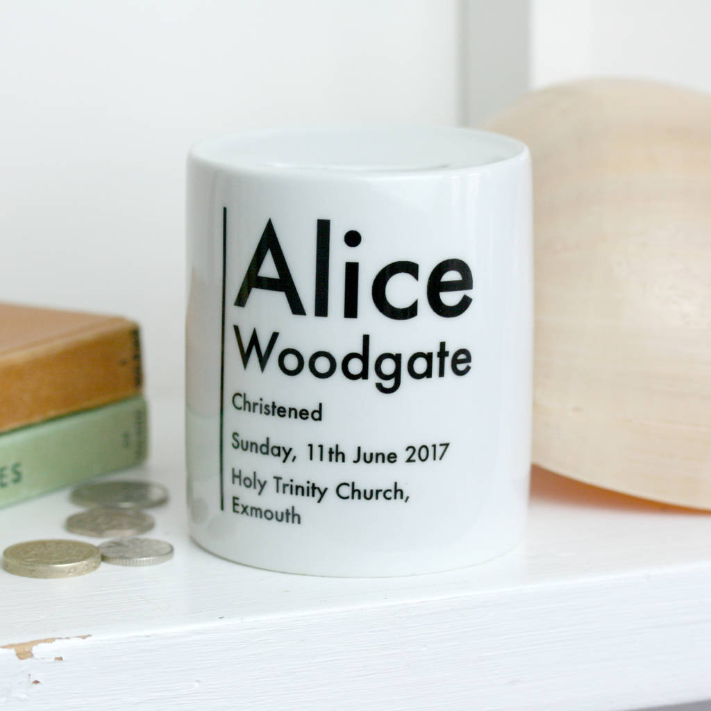 Personalised Money Box Christening Gift By So Close