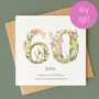 Personalised Botanical 60th Birthday Card, thumbnail 2 of 4