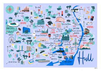 Hull Map Art Print, 3 of 4