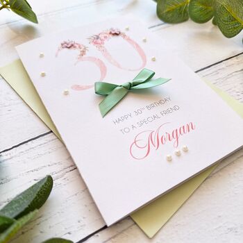 Personalised 30th Birthday Card In Pink, 4 of 12