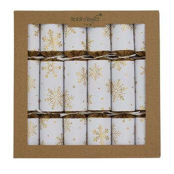 White With Gold Snowflake Christmas Crackers X6, 2 of 8