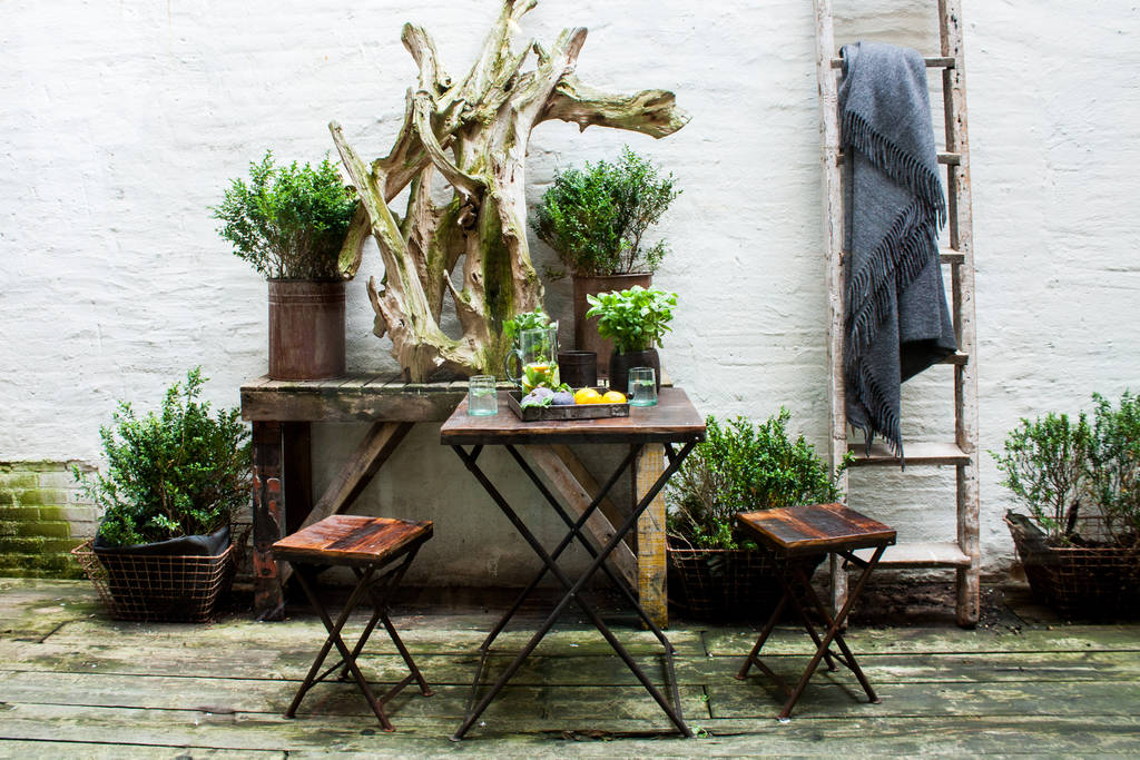 Reclaimed Wood Stool Side Table By horsfall & wright