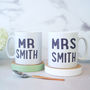 Personalised Mr And Mrs Wedding Mugs, thumbnail 2 of 5