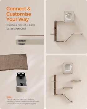Set Of Five Cat Wall Furniture Washable Parts, 3 of 7