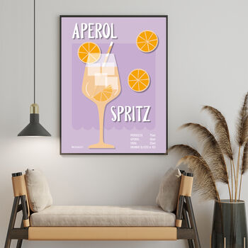 Aperol Spritz Cocktail Print Four Colour Options, 7 of 8