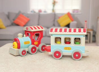 Wooden Train With Removable People And Carriage, 3 of 5
