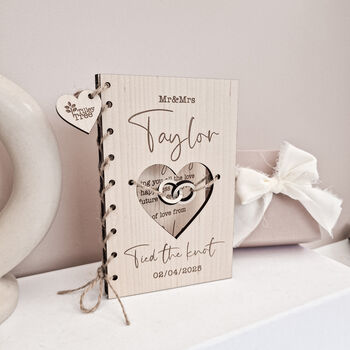 Personalised Wooden Wedding Card 'Tied The Knot', 8 of 8