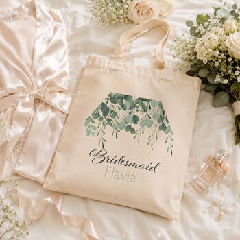 Personalised Botanical Bridesmaid Tote Bag Gift, 2 of 6