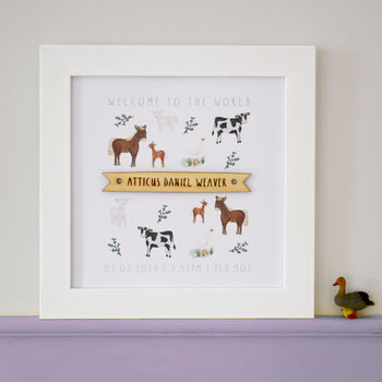 Personalised Engraved Farm Baby Print, 2 of 4