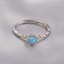 Sterling Silver Adjustable Opal Gemstone Ring, thumbnail 7 of 12