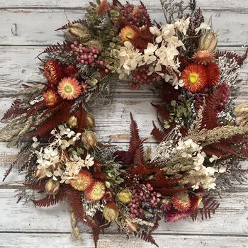 Autumnal 'Amber' Dried Flower Wreath, 3 of 6