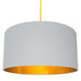 Cloud Grey Cotton Lampshades With Gold Lining, thumbnail 1 of 8