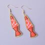 Red Retro Glitter Lava Lamp Earrings, thumbnail 1 of 2