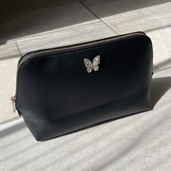 Saffiano Leather Embellished Cosmetic Bag, 7 of 7