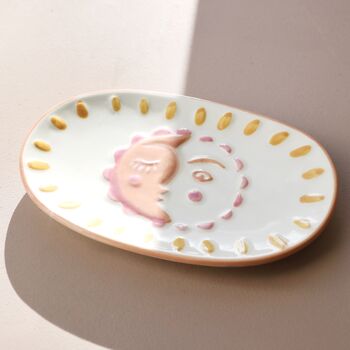 Sun And Moon Face Ceramic Trinket Dish, 2 of 2