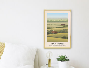 High Weald Aonb Travel Poster Art Print, 2 of 8