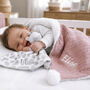 Personalised Dusty Pink Cable Blanket And Comforter Set, thumbnail 1 of 12