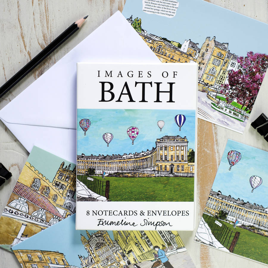 Set Of Eight Bath Notecards 'Images of Bath', 1 of 3