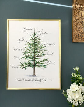 Personalised Christmas Family Tree Print, 6 of 6