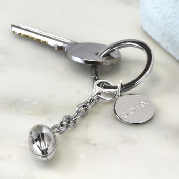 Sterling Silver Rugby Ball Keyring, 5 of 6
