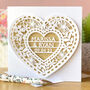 Personalised Floral Heart Wedding Or Anniversary Card, thumbnail 1 of 4