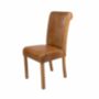 Brown Leather Country Baby Rollback Dining Chair, thumbnail 1 of 3