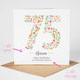 Floral Fun Personalised 75th Birthday Card, thumbnail 2 of 5