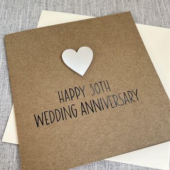 30th Wedding Anniversary Pearl Heart Card, 2 of 2