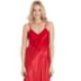 British Made Red Long Satin Nightdress With Deep Lace Detail Ladies Size 8 To 28 UK, thumbnail 1 of 5