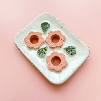 Ceramic Soap Dish With Pink Flowers, 3 of 4