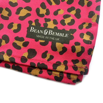 Hot Pink Leopard Print Organic Cotton Tea Towel, 6 of 8