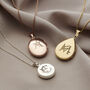 Personalised Engraved Floral Initial Locket Necklace, thumbnail 4 of 12
