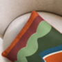 Grover Abstract Green Piped Linen Cushion, thumbnail 2 of 8