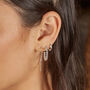 Medium Sterling Silver Beaded Hoop Earrings, thumbnail 2 of 7