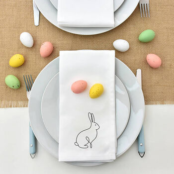Linear Easter Bunny Rabbit Napkin, 2 of 5