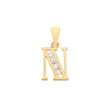 Luminous Script 9 K Solid Gold Pendant, 10 of 12