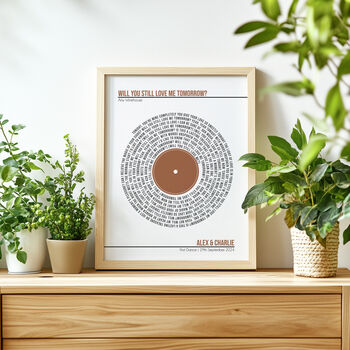 Personalised Song Lyrics Print | Wedding Anniversary Gift For Couples, 2 of 6