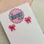 Bow Statement Stud Glitter Earrings / Gift For Her / Oversized Sparkly Jewellery Statement Bow Gift, thumbnail 9 of 12