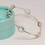 Blue Topaz Bracelet, Sterling Silver Bangle Bracelet, thumbnail 3 of 5