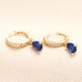 Birthstone Crystal Huggie Hoop Earrings In Gold, thumbnail 10 of 12