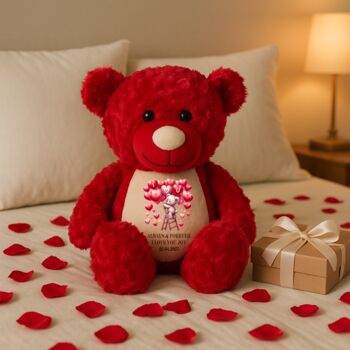 Personalised Love You Balloons Large Red Teddy Bear, 6 of 7