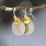 Mixed Metal Silver And Gold Disc Earrings, thumbnail 1 of 6