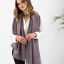 Personalised Heather Scarf With A Subtle Copper Check, thumbnail 4 of 7