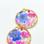 Earrings With Real Pink And Blue Flowers, thumbnail 3 of 12