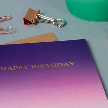 Purple Gradient Happy Birthday Card, 2 of 2