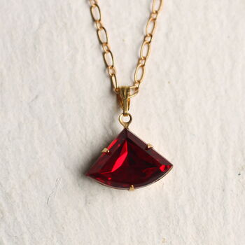 Art Deco Ruby Red Necklace Pendant, 3 of 6