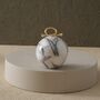 Handmade White Marble Brass Trinket Box, thumbnail 1 of 3